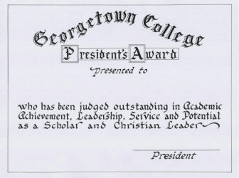 Georgetown College certificate