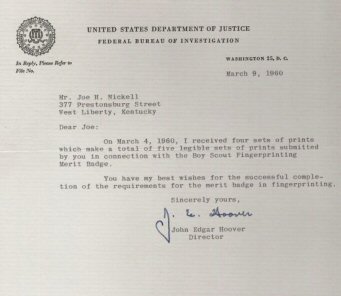 Letter from J. Edgar Hoover