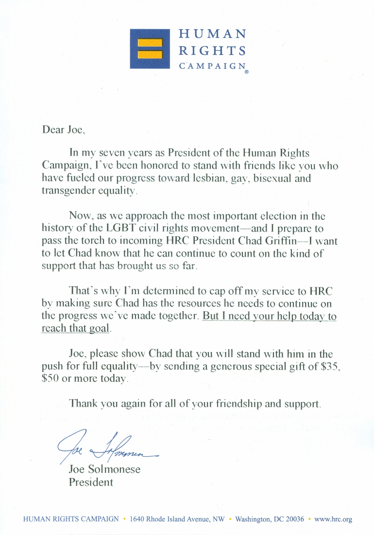 Human Rights letter