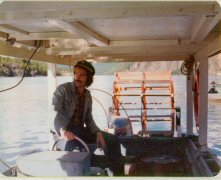 Joe steering the boat