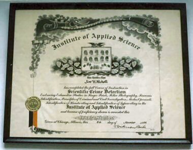 Institute certificate
