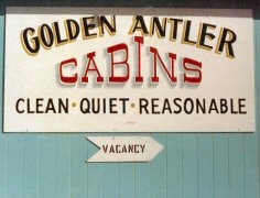 Golden Antler Cabins sign